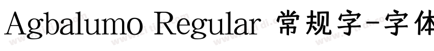 Agbalumo Regular 常规字字体转换